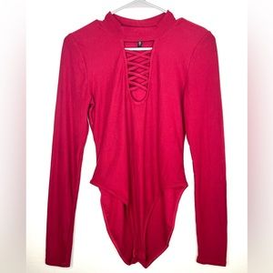 Derek Heart Maroon Bodysuit